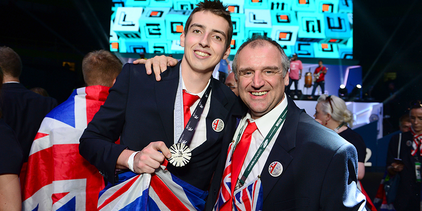 Mark Forsyth with apprentice Chris Bailie who won Silver at WorldSkills Sao Paulo 2015