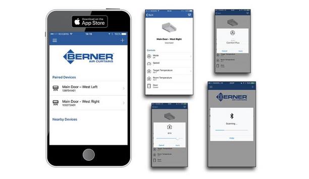 Berner Announces Availability Of The Air Curtain App For Apple Devices To Control Architectural Air Curtains