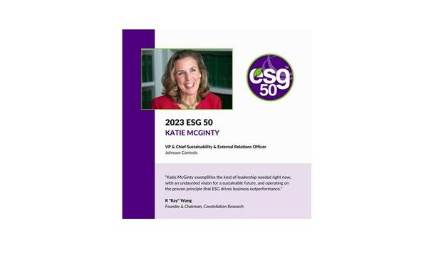 Johnson Controls' Katie McGinty Named To Constellation Research 2023 ESG50 Global List Of Top Sustainability Executives